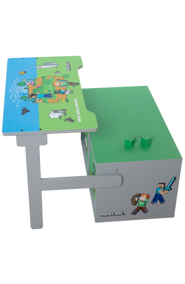 MINECRAFT 2In1 Bench & Table Wooden Seating Converts To Play Desk, Alternate, color, Multicolored