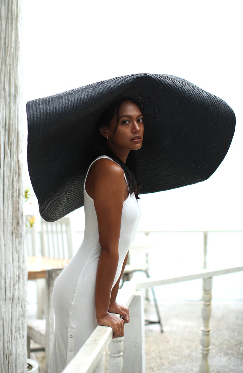 BRUNNA.CO The Solana Oversized Straw Hat, Alternate, color, Black