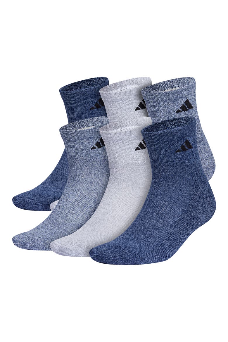 Athletic Cushioned Quarter Crew Socks - Pack of 6, Main, color, NAVY