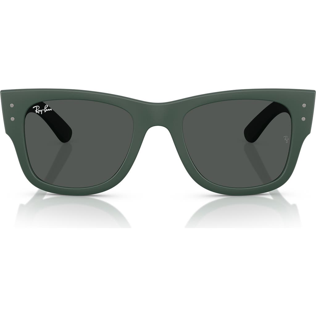 Ray Ban Ray-ban Mega Wayfarer Liteforce 52mm Square Sunglasses In Sand Green Dark Grey