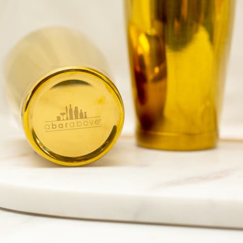 A Bar Above Gold Boston Cocktail Shaker Set, Weighted In Gold