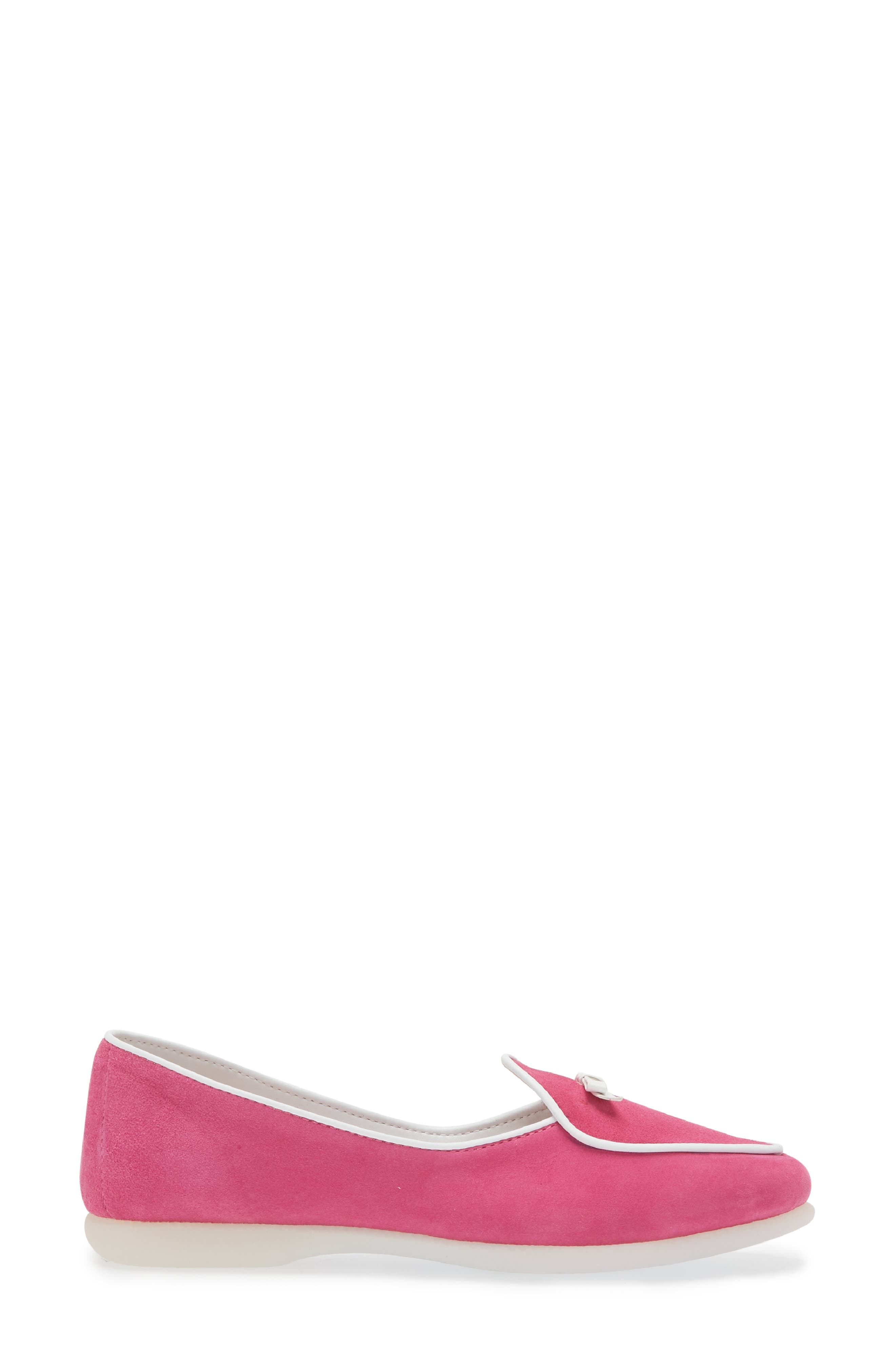 Alyssa Bow Flat, Alternate, color, FUXIA WHITE