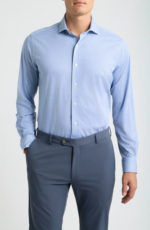 Excursionist Flex Tailored Fit Microcheck Wrinkle Resistant Button-Up Shirt