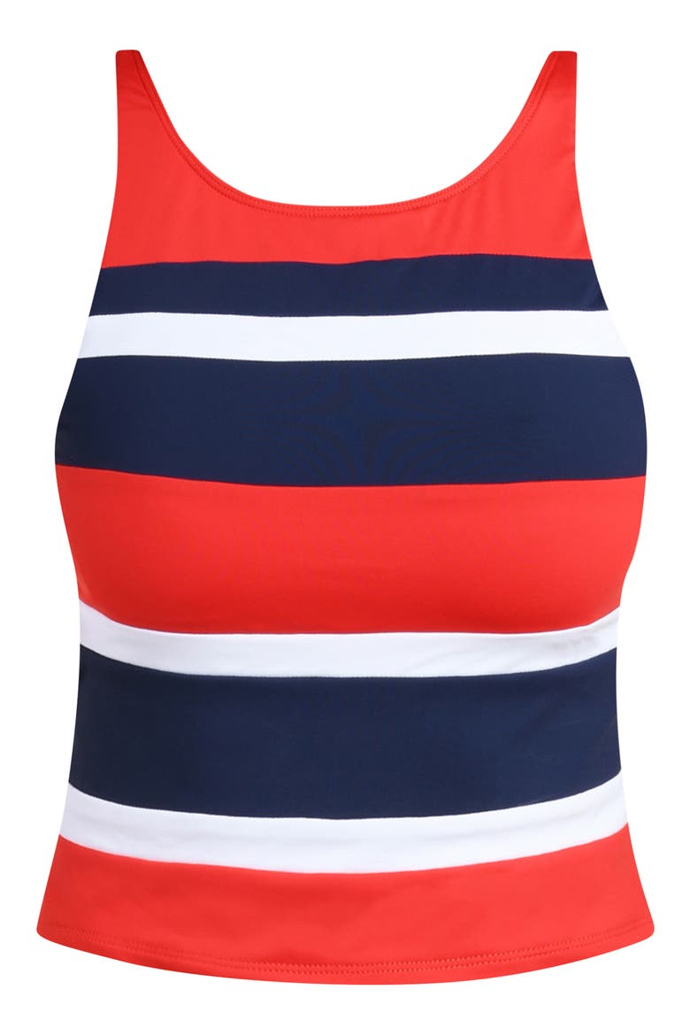 Americana High Neck Tankini, Alternate, color, BLUE MULTI
