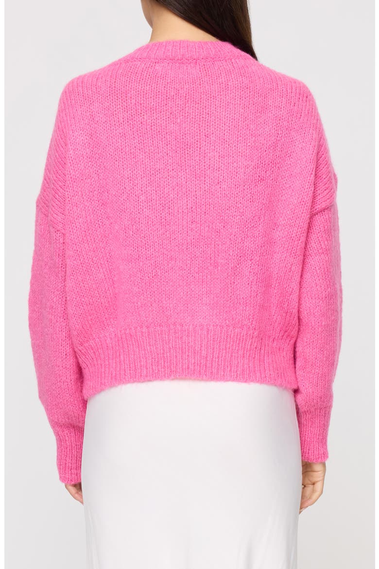 Icon V-Neck Pullover Sweater, Alternate, color, BUBBLEGUM PINK