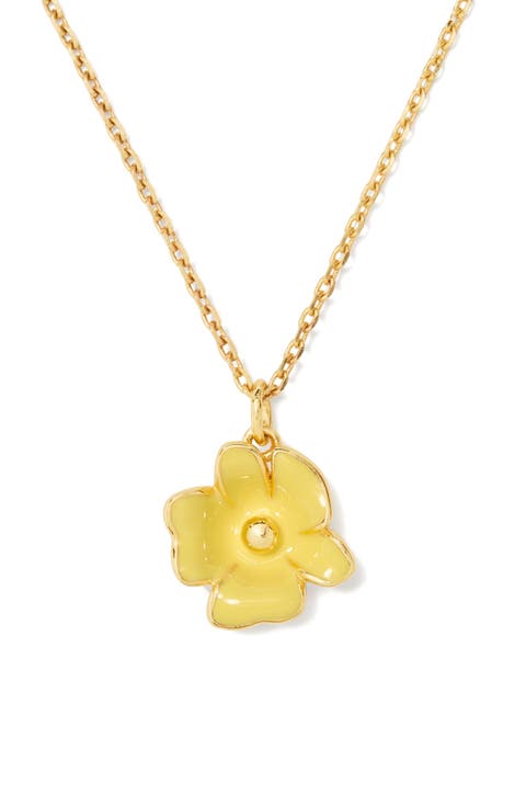 golden bloom flower pendant necklace