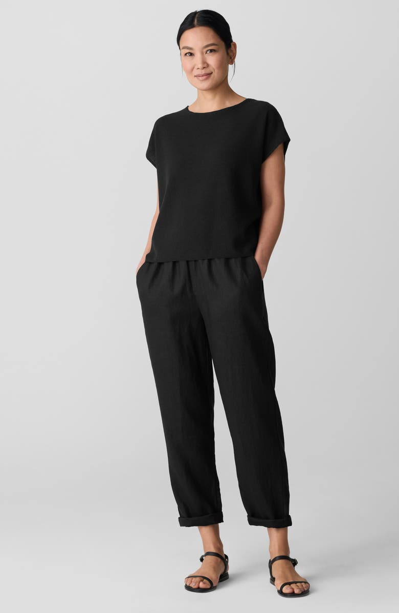 Eileen Fisher Organic Linen & Organic Cotton Cap Sleeve T-Shirt, Alternate, color,