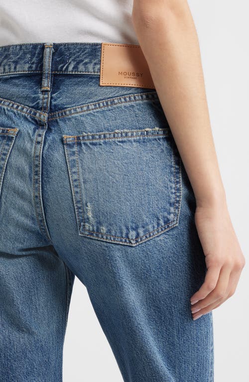 Moussy Vintage Aquebogue High Waist Ankle Straight Leg Jeans In Blue