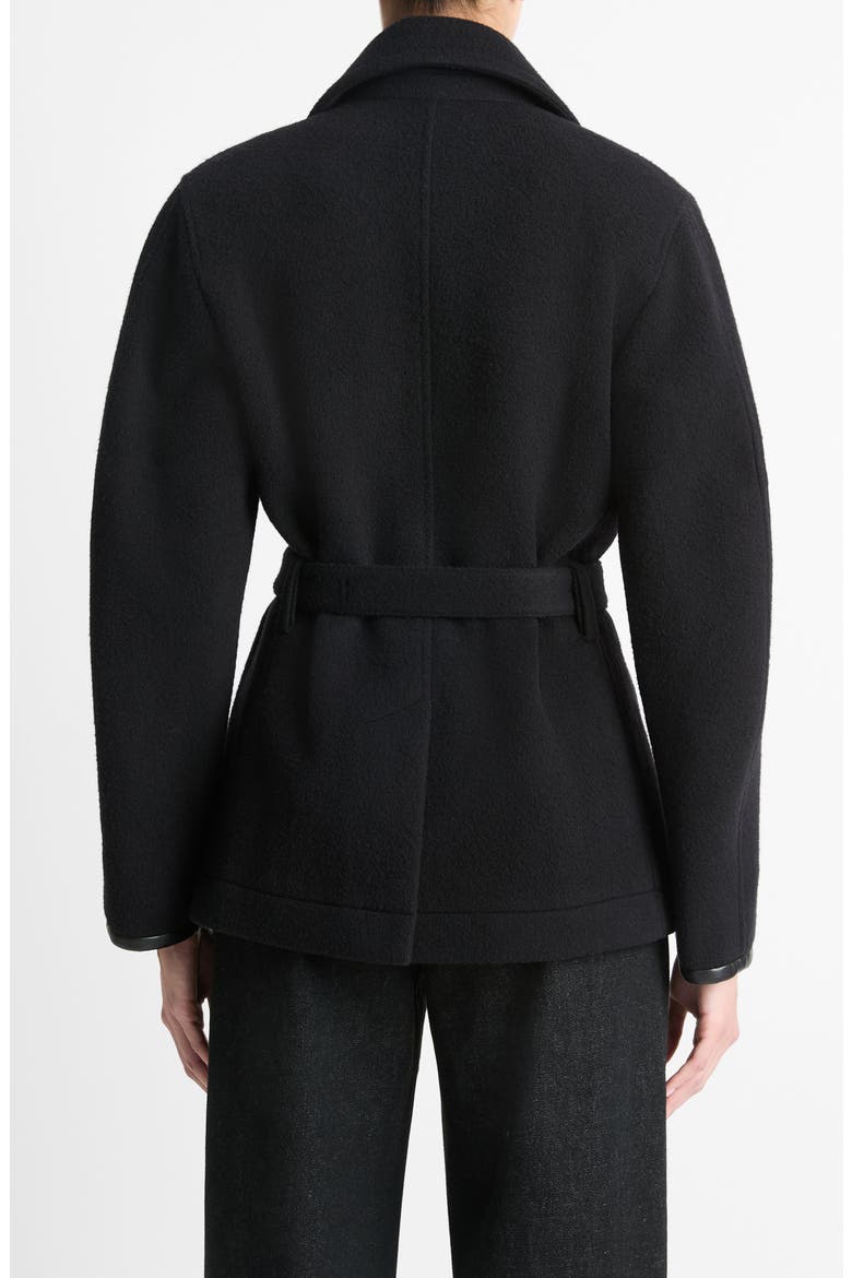 Lofty Wool Blend Belted Jacket, Alternate, color, BLACK