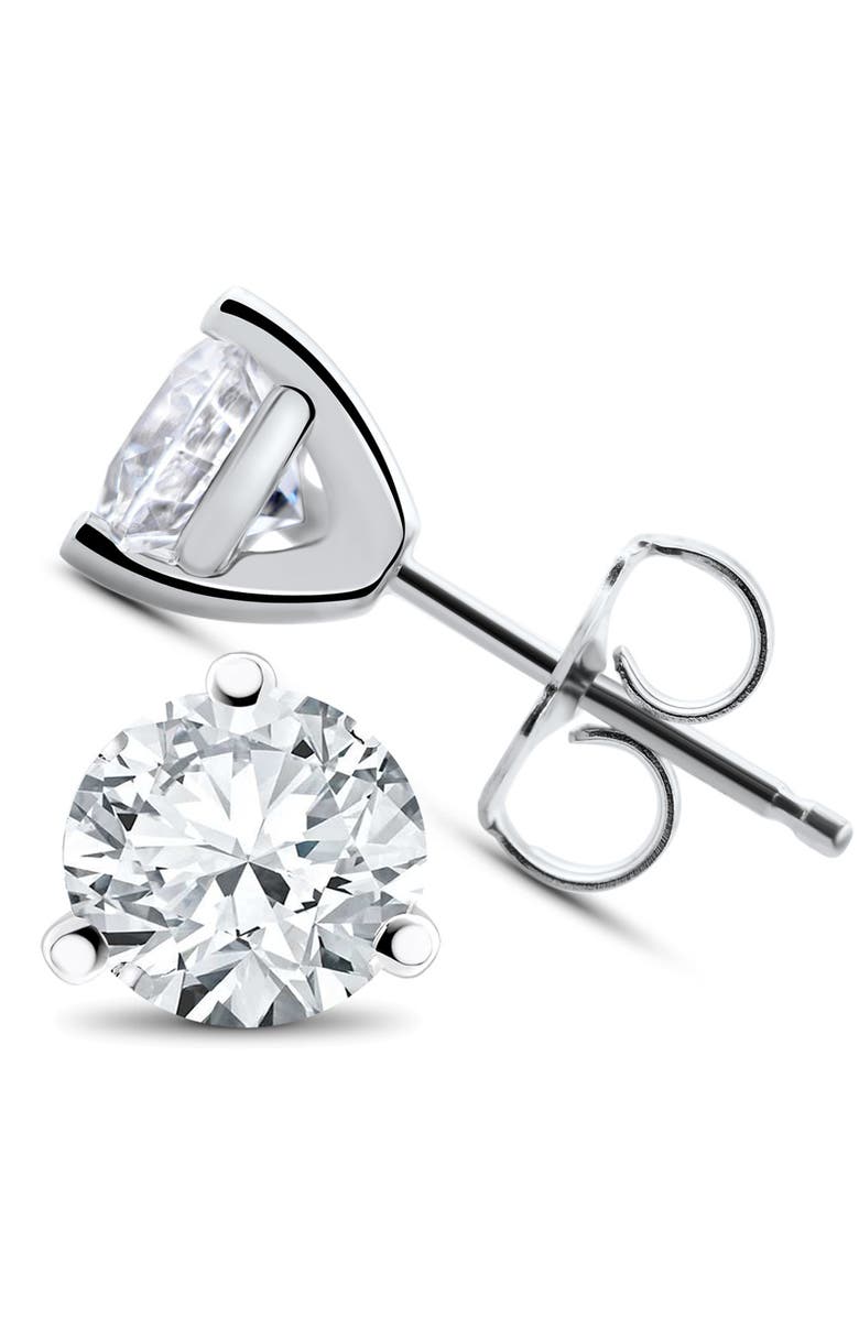 Bliss Diamond 3/4 ct TDW Diamond 3-Prong Martni Studs, Alternate, color, 14K White Gold