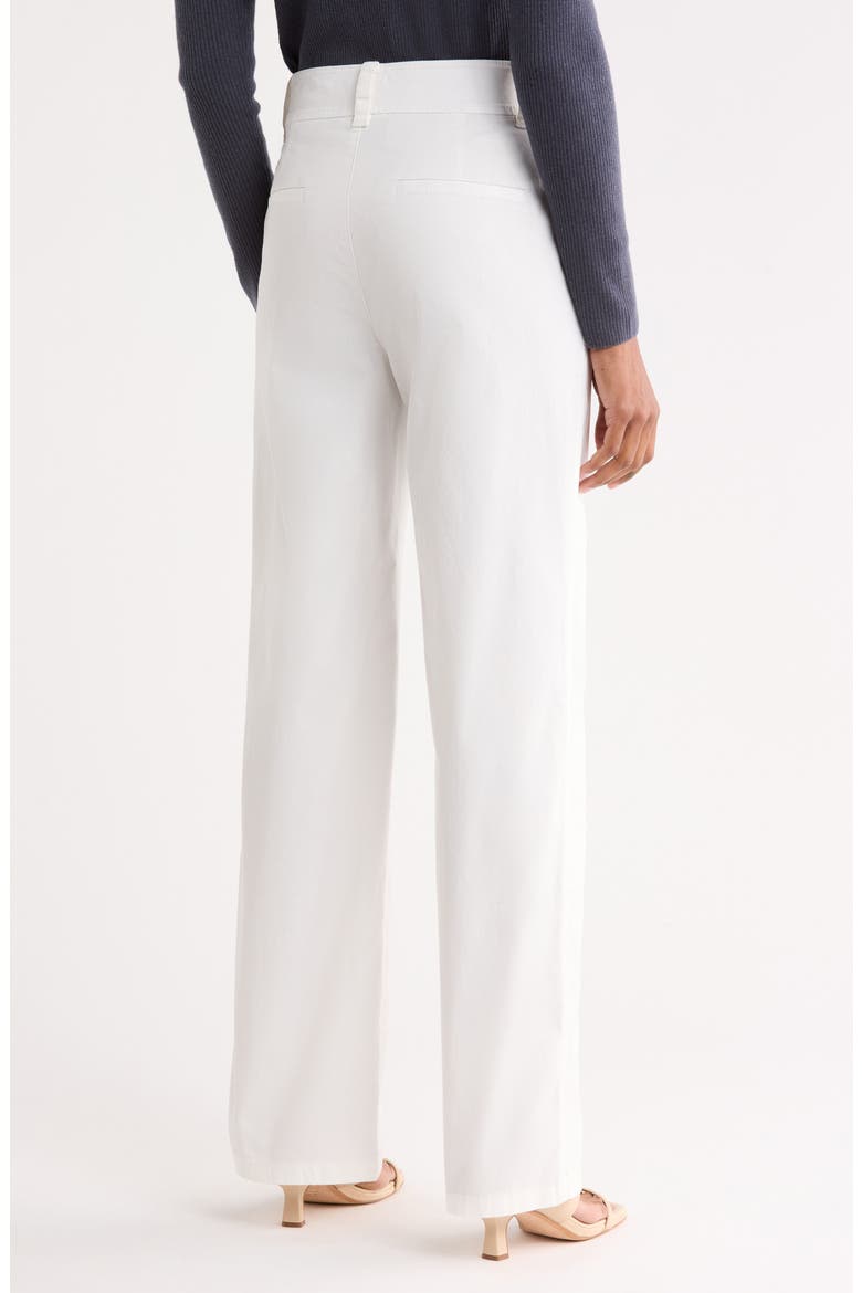 High Waisted Stretch Cotton Pants, Alternate, color, OFF WHITE