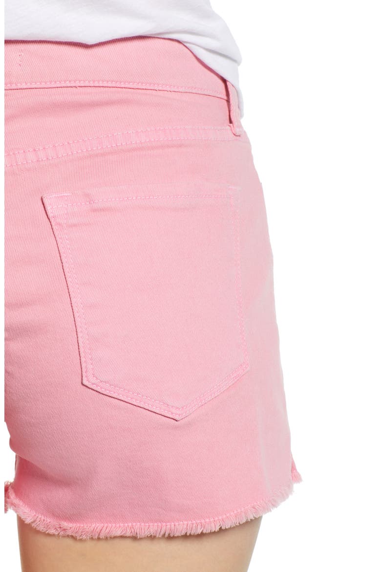 High Waist Cutoff Denim Shorts, Alternate, color, PINK GERANIUM