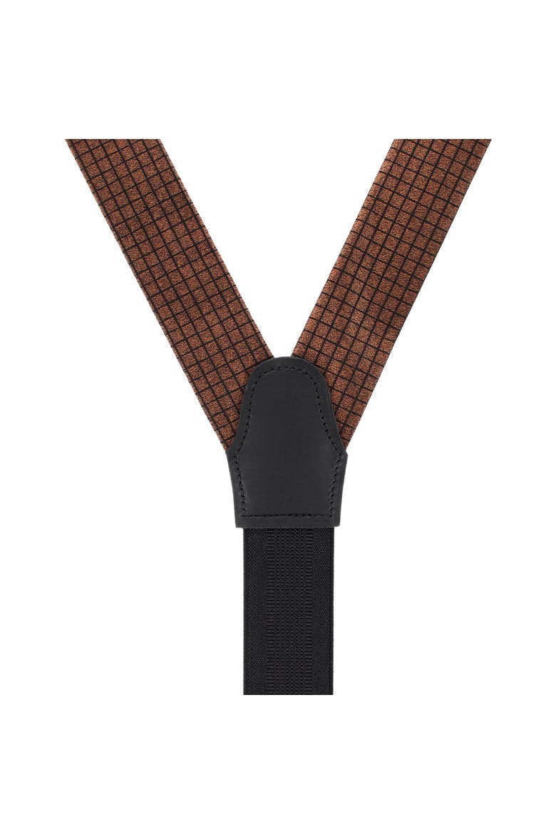 Bradford Neat Square Silk Formal End Suspenders, Alternate, color, Brown