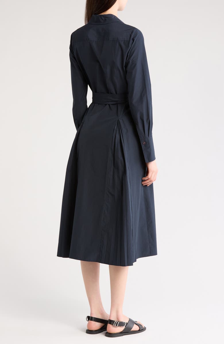 Derek Lam 10 Crosby Annette Long Sleeve Pleated Shirtdress, Alternate, color, 