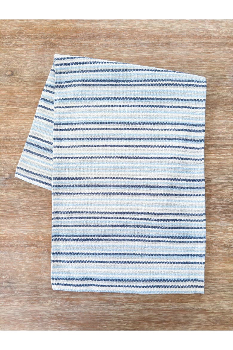 Blue Yacht Stripe Indoor Outdoor Table Runner, Alternate, color, blue