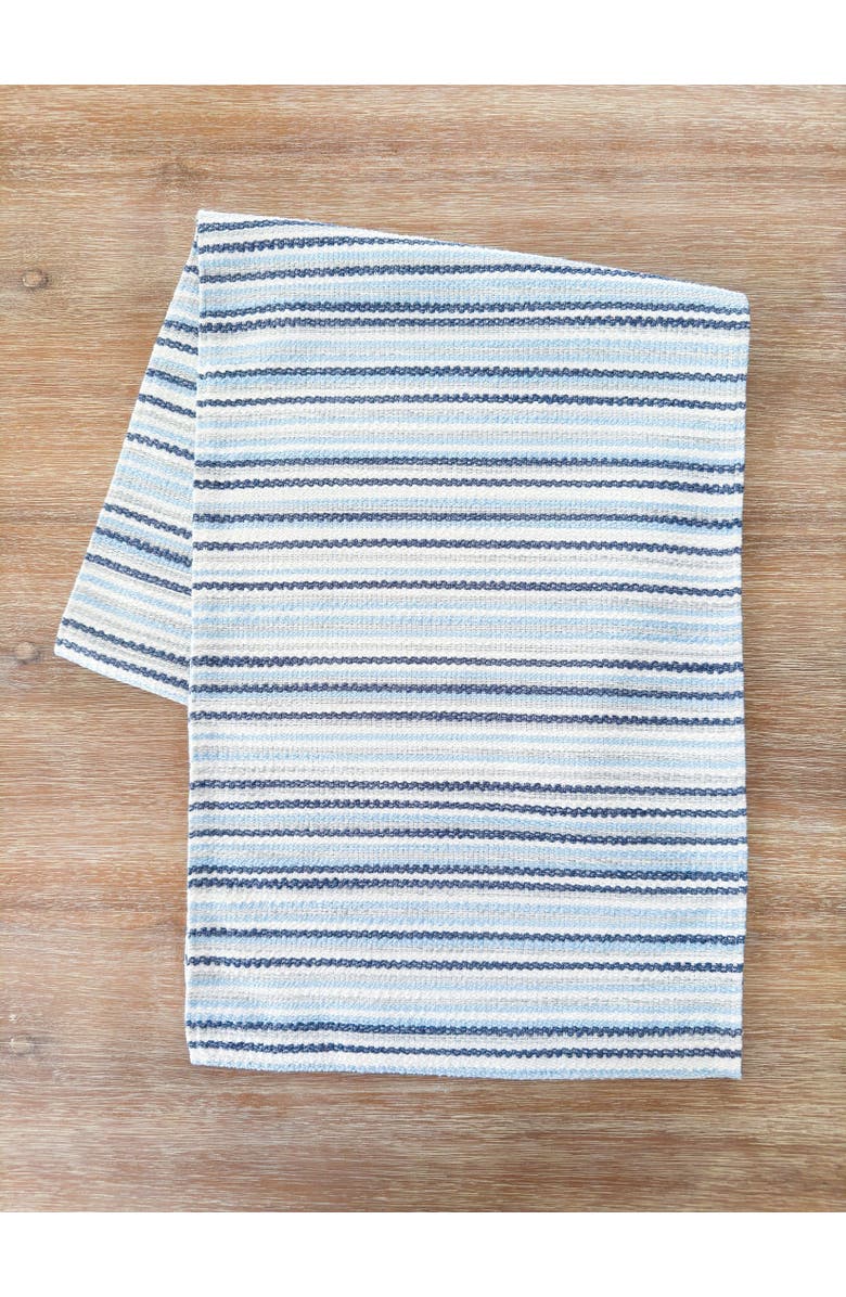 Anaya Blue Yacht Stripe Indoor Outdoor Table Runner, Alternate, color,