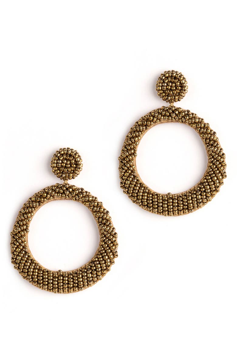 Deepa Gurnani Asta Beaded Hoop Drop Earrings, Main, color,