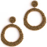 Deepa Gurnani Asta Beaded Hoop Drop Earrings