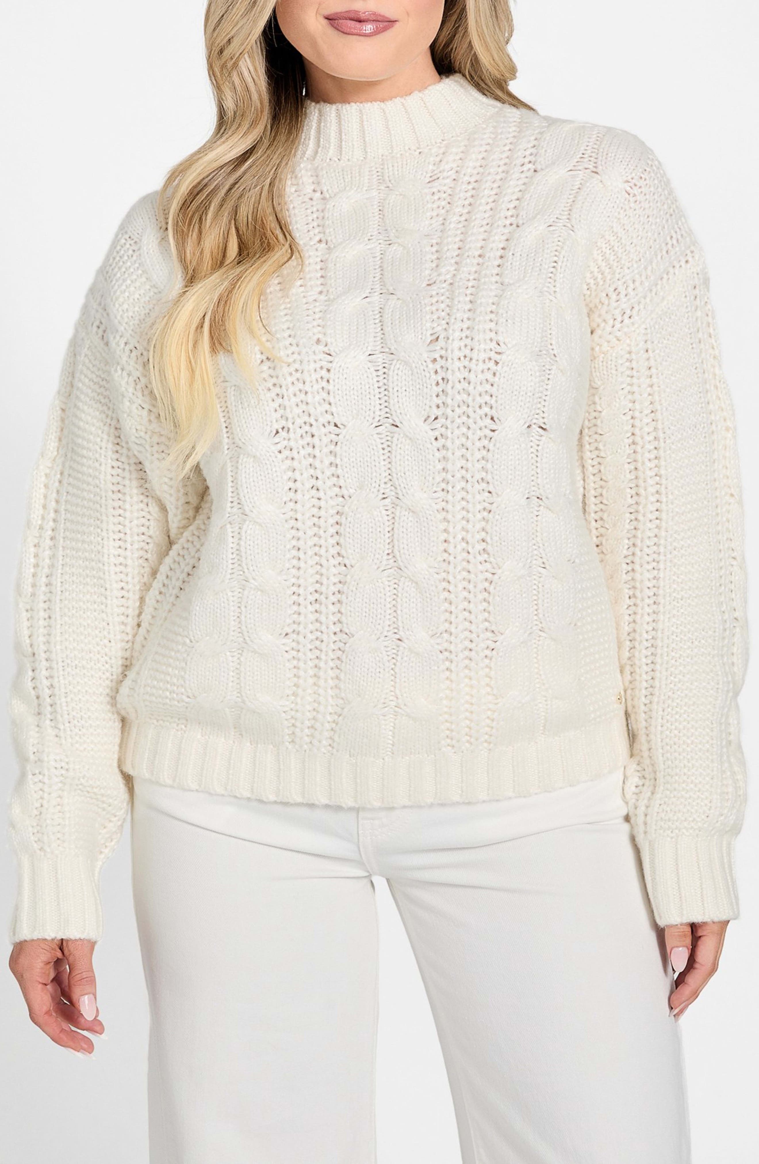 Nathalie Cable Mock Neck Sweater - image 3