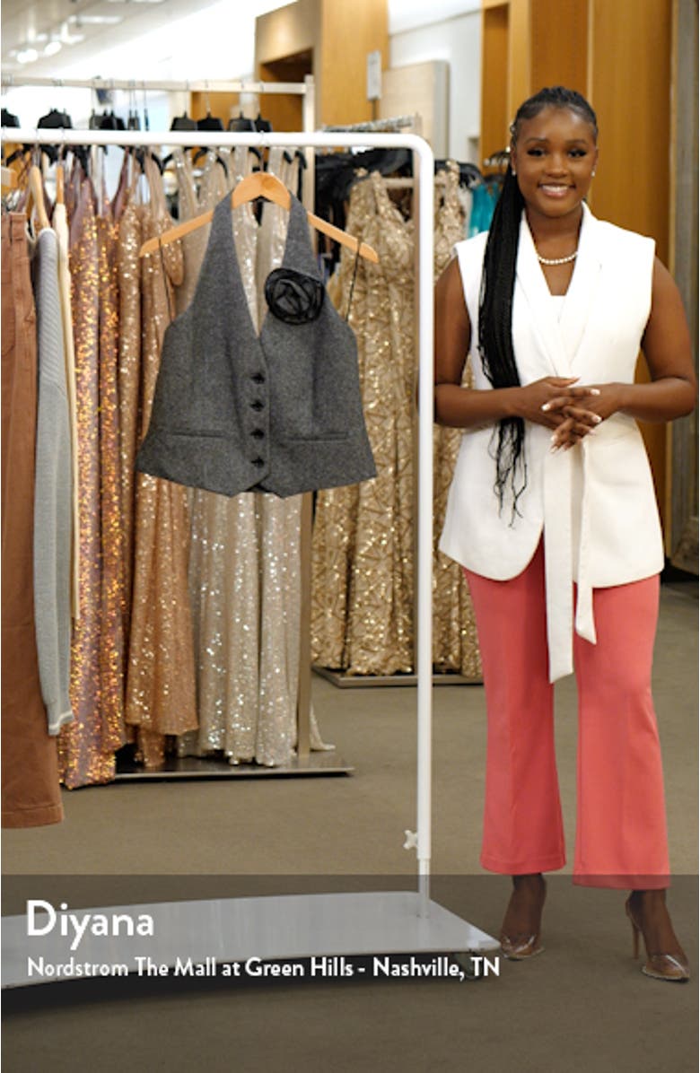 Rosette Wool Blend Halter Suit Vest, sales video thumbnail
