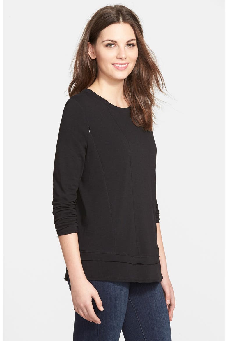 Christy Long Sleeve Maternity/Nursing Top, Alternate, color, BLACK