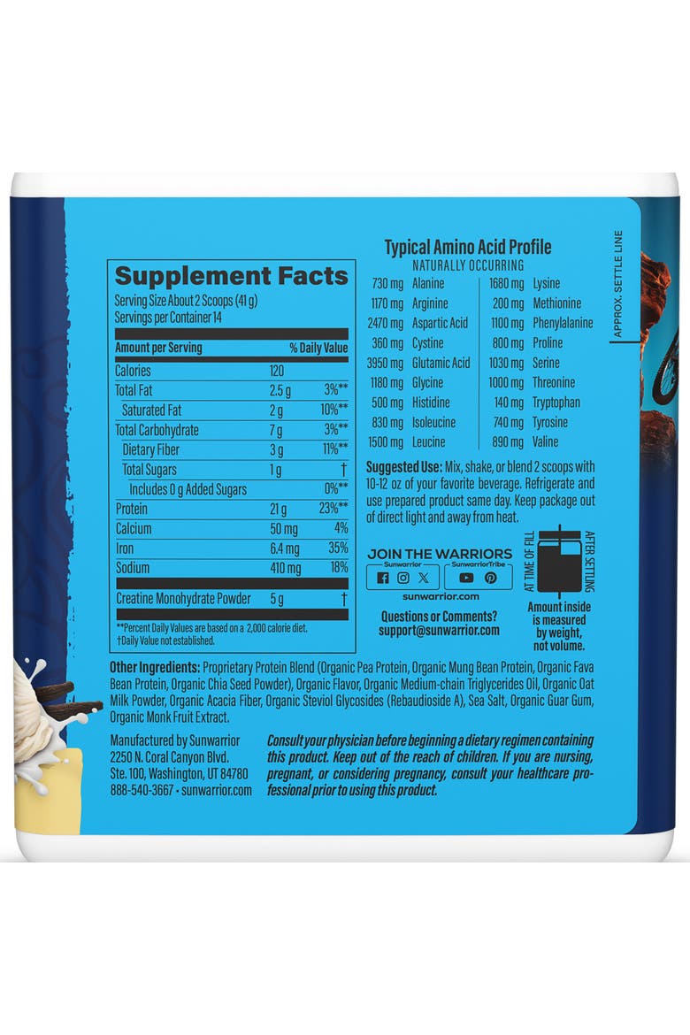 Warrior Blend Strength + Creatine Protein Powder Tub, Alternate, color, Vanilla, 567g (14 srv)