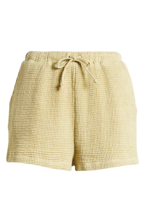 Billabong Odyssey Elastic Waist Waffle Knit Shorts In Wasabi