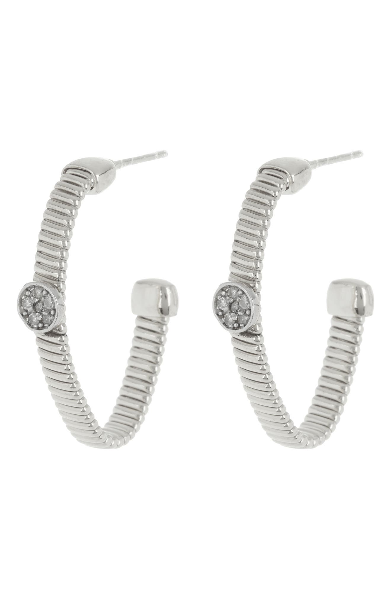 25mm Diamond Hoop Earrings - 0.06 ctw