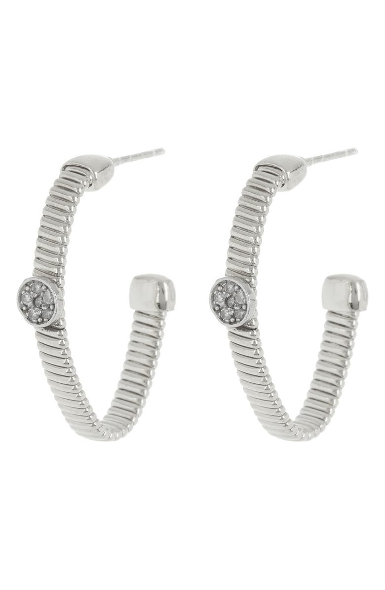 MESHMERISE 25mm Diamond Hoop Earrings - 0.06 ctw, Main, color, 
