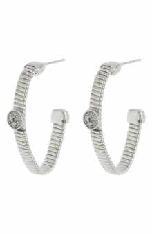 25mm Diamond Hoop Earrings - 0.06 ctw