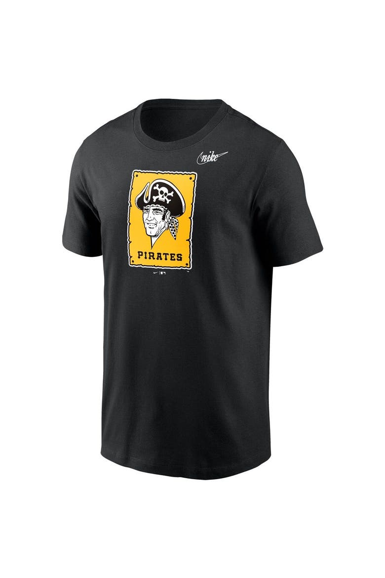 Men's Nike Black Pittsburgh Pirates Cooperstown Collection Logo T-Shirt, Alternate, color, Black