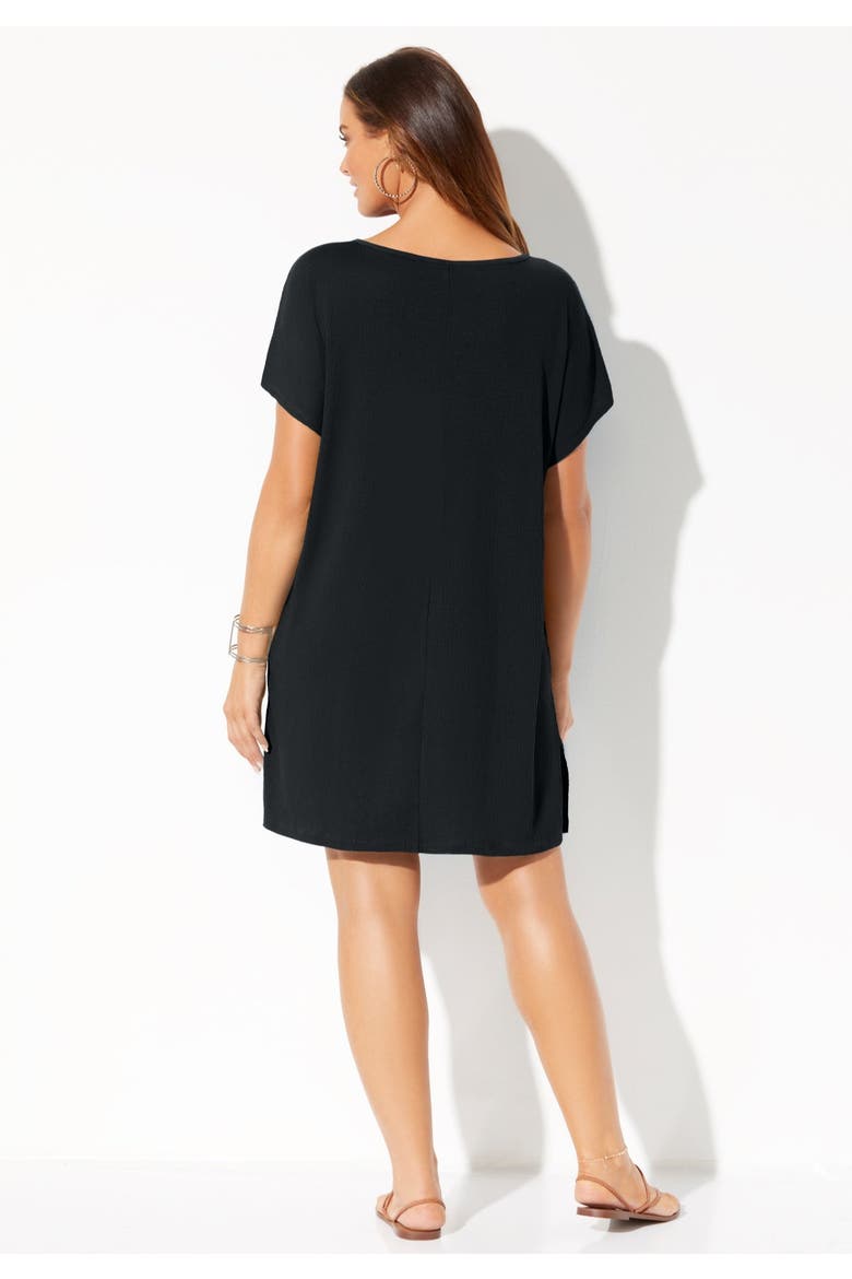 Esme Lace Up Cover Up Dress, Alternate, color, Black