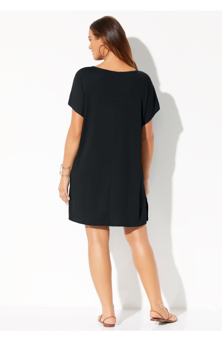 Swimsuits for All Esme Lace Up Cover Up Dress, Alternate, color, Black