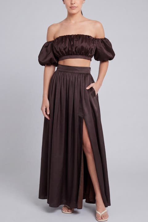 Isabelle Cotton Silk Maxi Skirt
