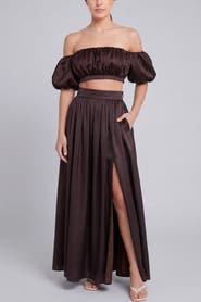 nuaje nuaje Isabelle Cotton Silk Maxi Skirt