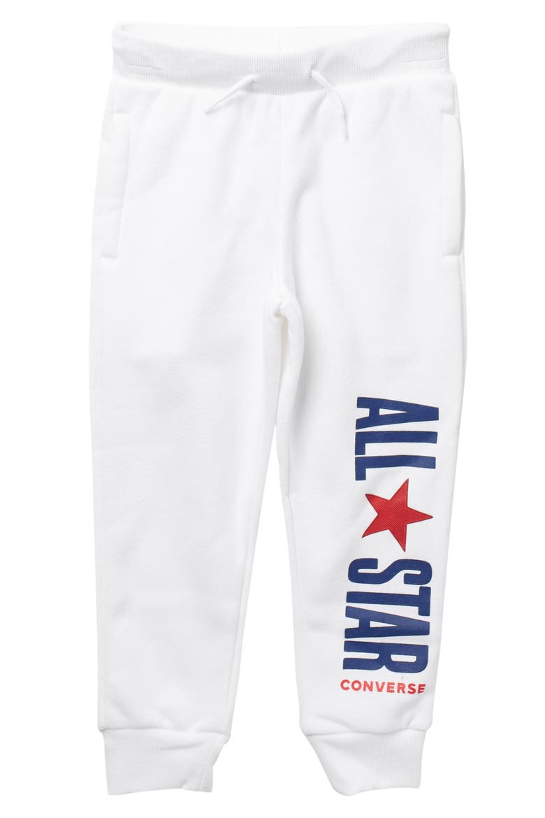 All Star Logo Drawstring Joggers, Main, color, WHITE