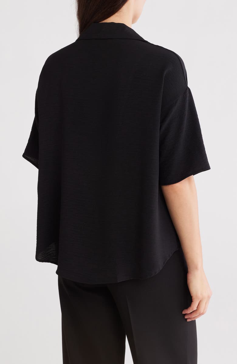 Renee C Oversize Short Sleeve Popover Top, Alternate, color, Black