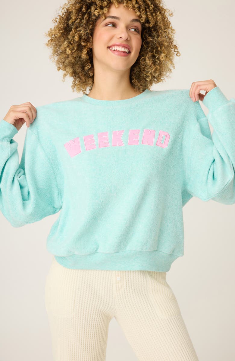 PJ Salvage Secret Garden Pajama Sweatshirt, Alternate, color, Light Mint