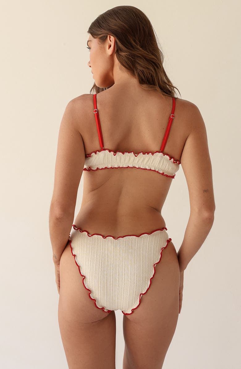 Dippin Daisys June Cheeky Bikini Bottom, Alternate, color, Gardenia Pointelle