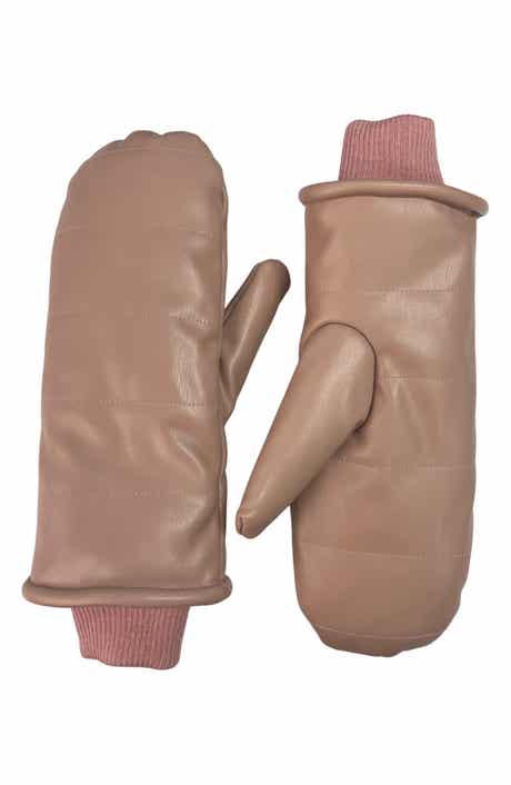 Faux Leather Mittens