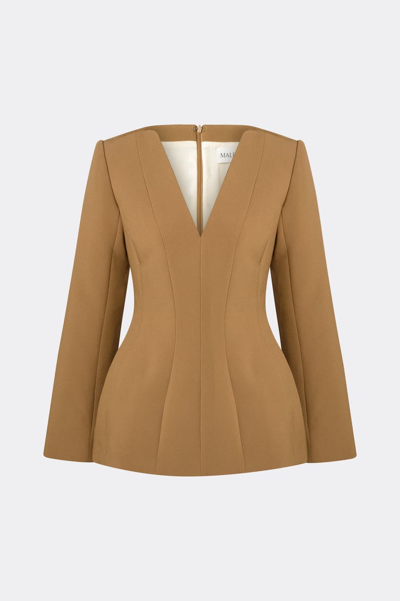Ninni Cut-Out Shoulder Hourglass Top, Alternate, color, Camel