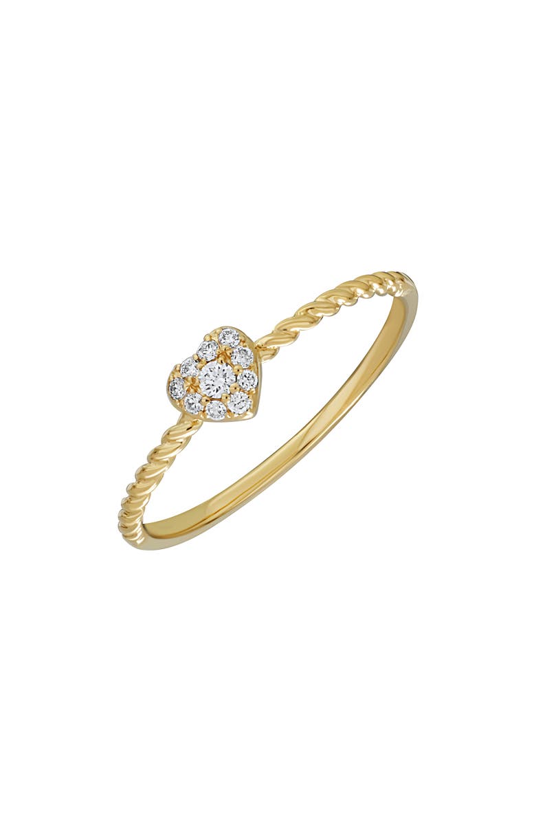 Bony Levy 18K Gold Pavé Heart Diamond Ring - 0.09ct., Main, color, 