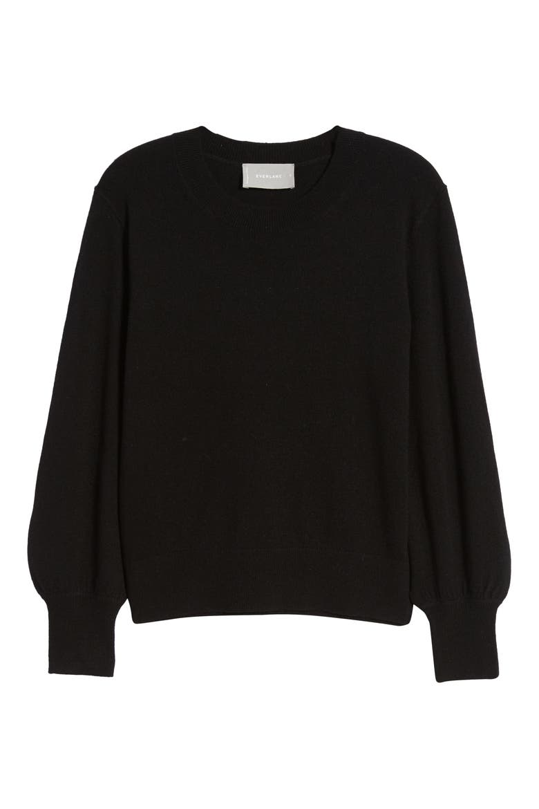 The Cashmere Lantern Sweater, Main, color, BLACK