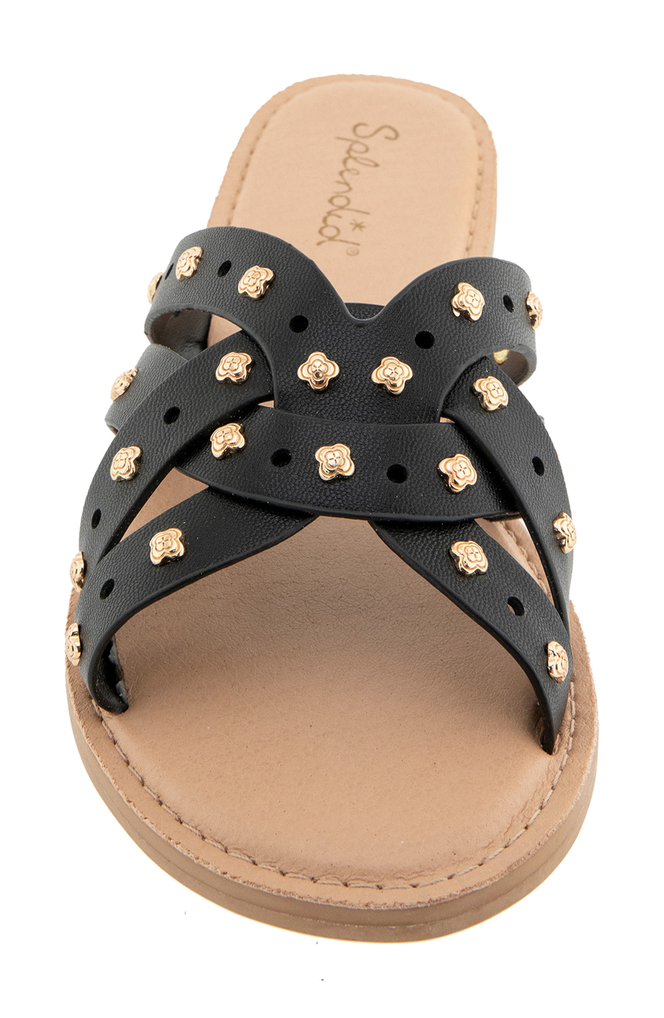 Splendid Simon Studded Slide Sandal, Alternate, color, Black