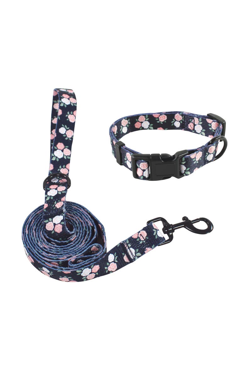 Pet Collar and Leash Set, Main, color, Floral