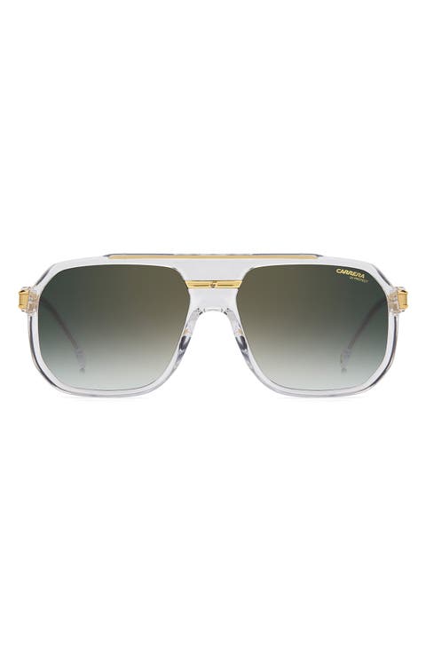 60mm Rectangular Flat Top Sunglasses