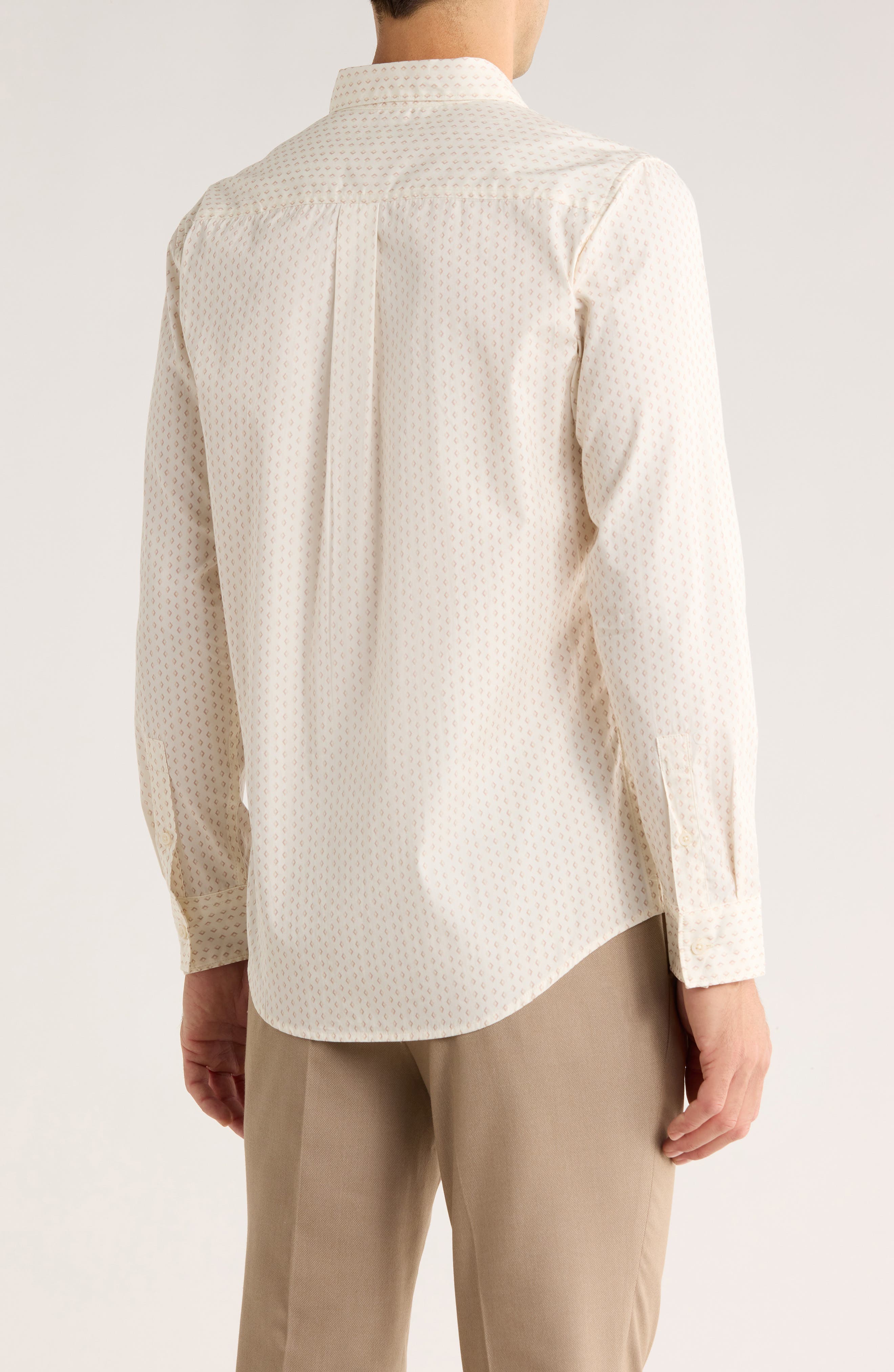 Diamond Print Cotton Button-Up Shirt - image 4