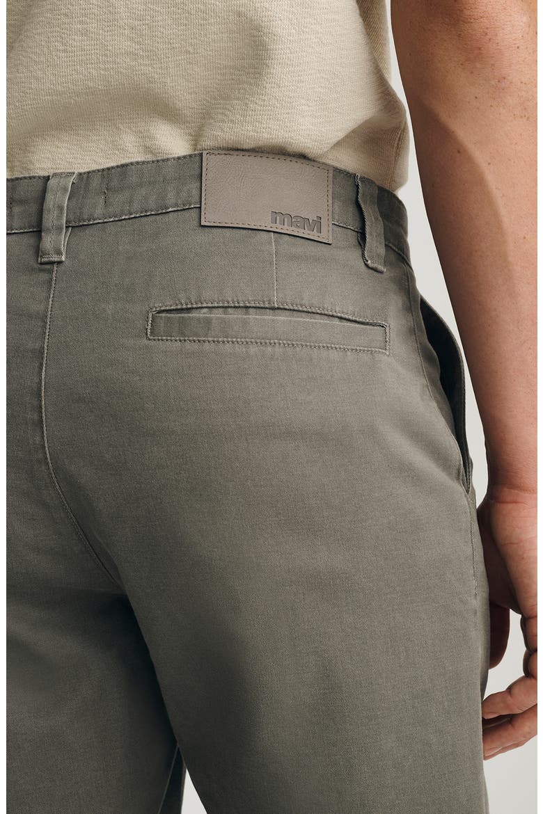 Noah Flat Front Stretch Twill Shorts, Alternate, color, OLIVE VINTAGE COLORED