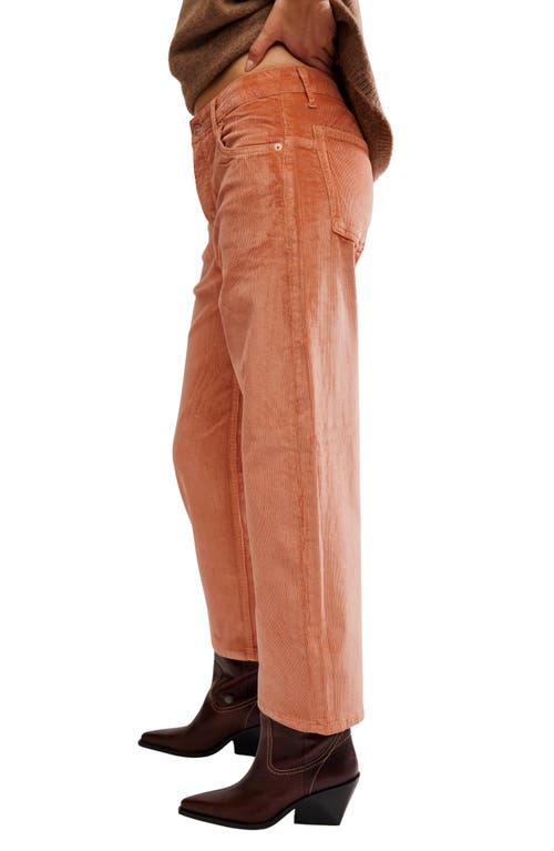 Free People Deep Trance Corduroy Wide Leg Ankle Pants In Brown