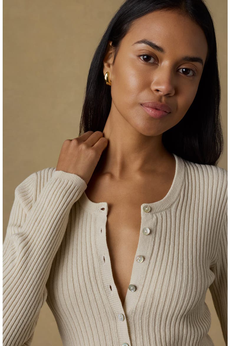 Miramar Linen & Organic Cotton Cardigan, Alternate, color, SUMMER SAND